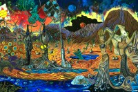 Lilith, The woman before Eve. Oil and charcoal on wood/ oleo and charcoal sobre madera, 2.50 X 1.25m.